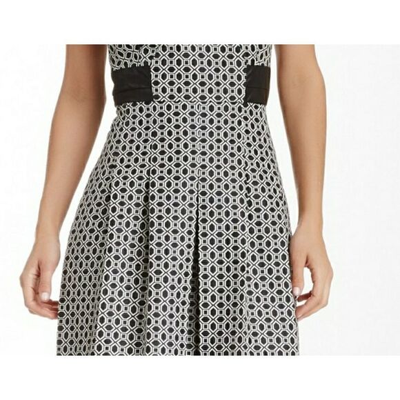 𝅺Walter Baker W118 Faux Leather Trim Bianca Dress Womens Fashion Dress Large - Picture 4 of 8